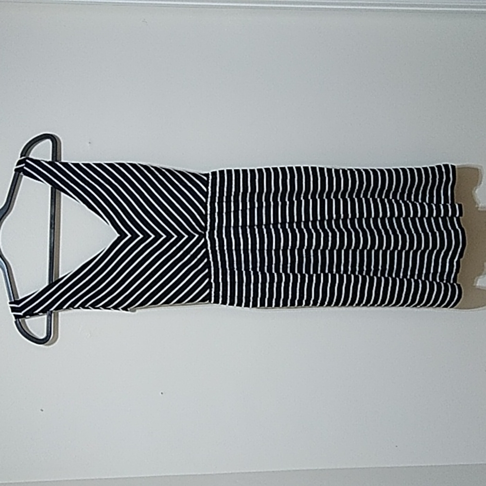 Loft Black And White Striped Dress